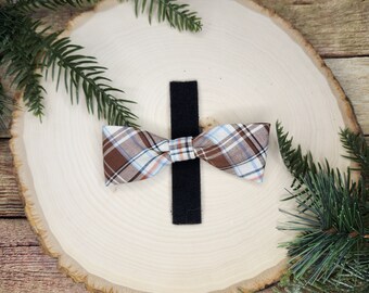Brown Plaid Bow Tie