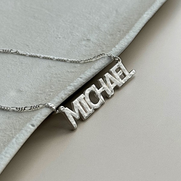 Sterling Silver Name Necklace - Standard Script Size (12mm Capital Letters) - Made to Order - Order before Dec 4th for Christmas delivery