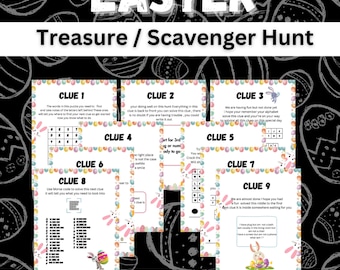 Printable Easter Scavenger Hunt For Teens, Easter Egg Hunt Clues Older Kids, Easter Bunny Escape Room Cards, Instant Download