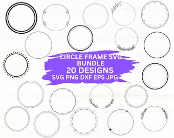 Cirkel Frame Svg bundel, cirkel Frame Png, cirkel Clipart, cirkel Frame Vector, krans Frame Svg, Svg-bestanden voor Cricut, silhouet