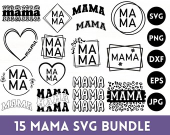 Mother's Day SVG Laser Files: Mama Designs Bundle (Digital Download)