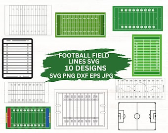 Fußballplatz Linien SVG: Spieltag Clipart (Digitaler Download)