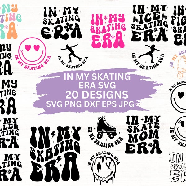 In My Skating Era Svg Bundle, Ice Skating Svg, Svg Files For Cricut, Skating Lover Svg, Png Files, Instant Download, Silhouette,Vector Files