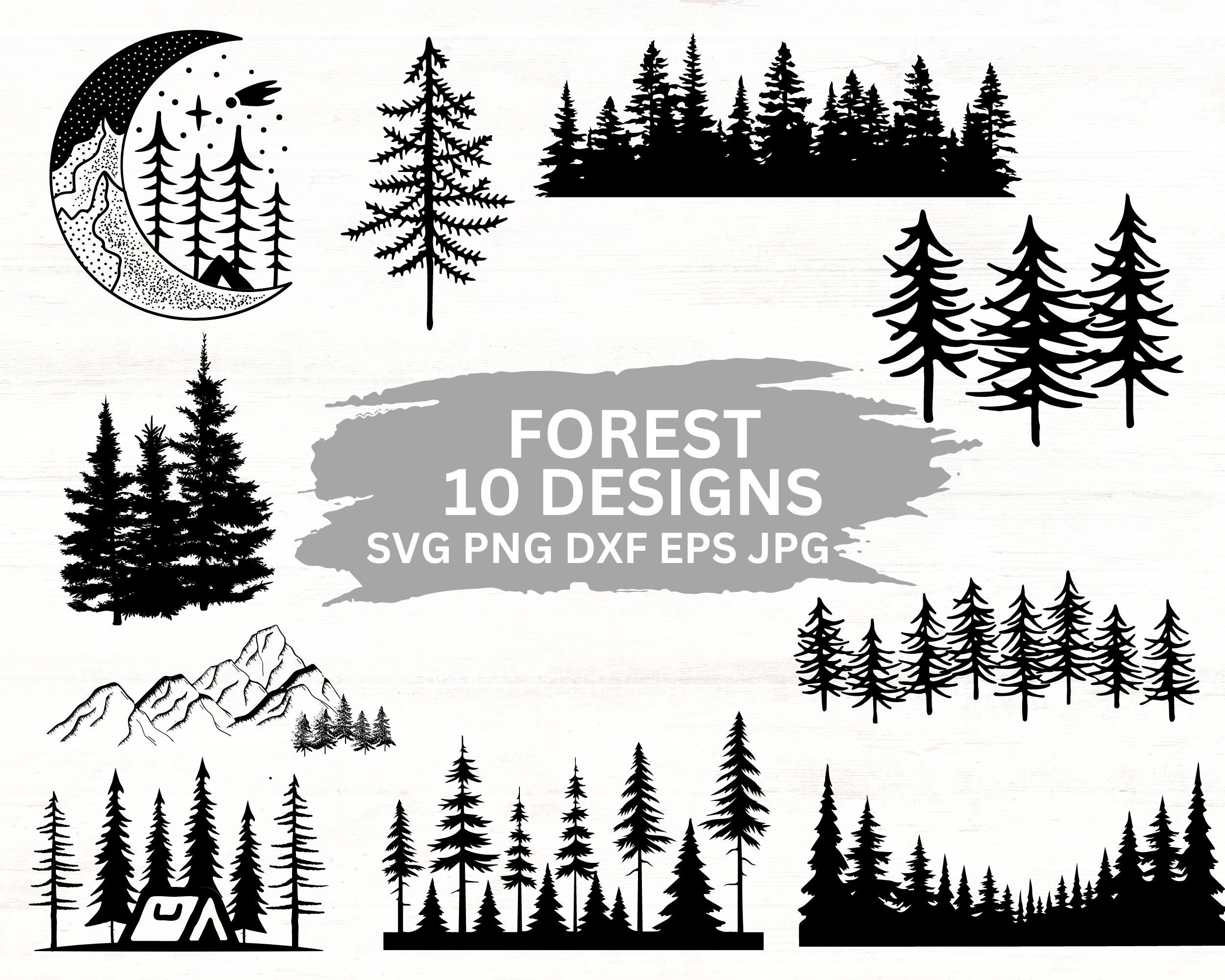Forest Svg, Forest Png, Forest Dxf, Forest Clipart, Forest Vector