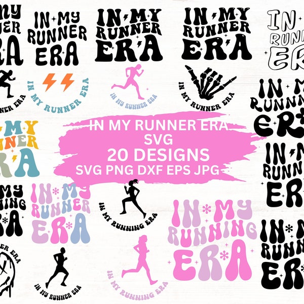 In My Runner Era Svg Bundle, Runner Png Bundle, Funny Runner Shirt, Running Era Svg, Game Day Svg, Instant Download, Svg Fles For Cricut