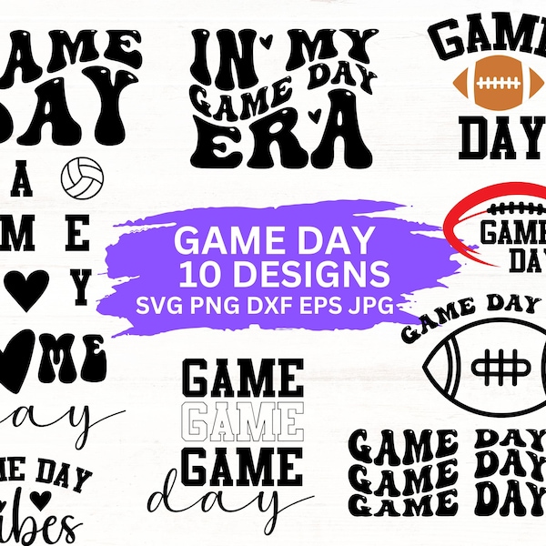 Game Day Svg Bundle Sports Svg, Svg Files For Cricut, Sports Lover Gift, Game Day Dxf, Instant Download, Vector Files, Silhouette