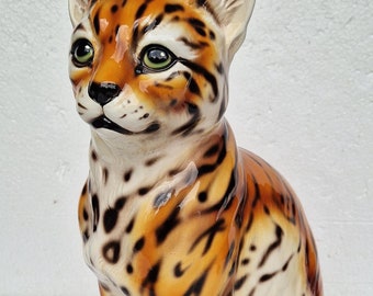 Cheetah Figure Artistic Ceramic Figure Approx. 88-90cm New