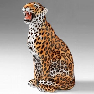 Exclusive decorative statue Jaguar 86 cm ceramic handmade Italy image 2