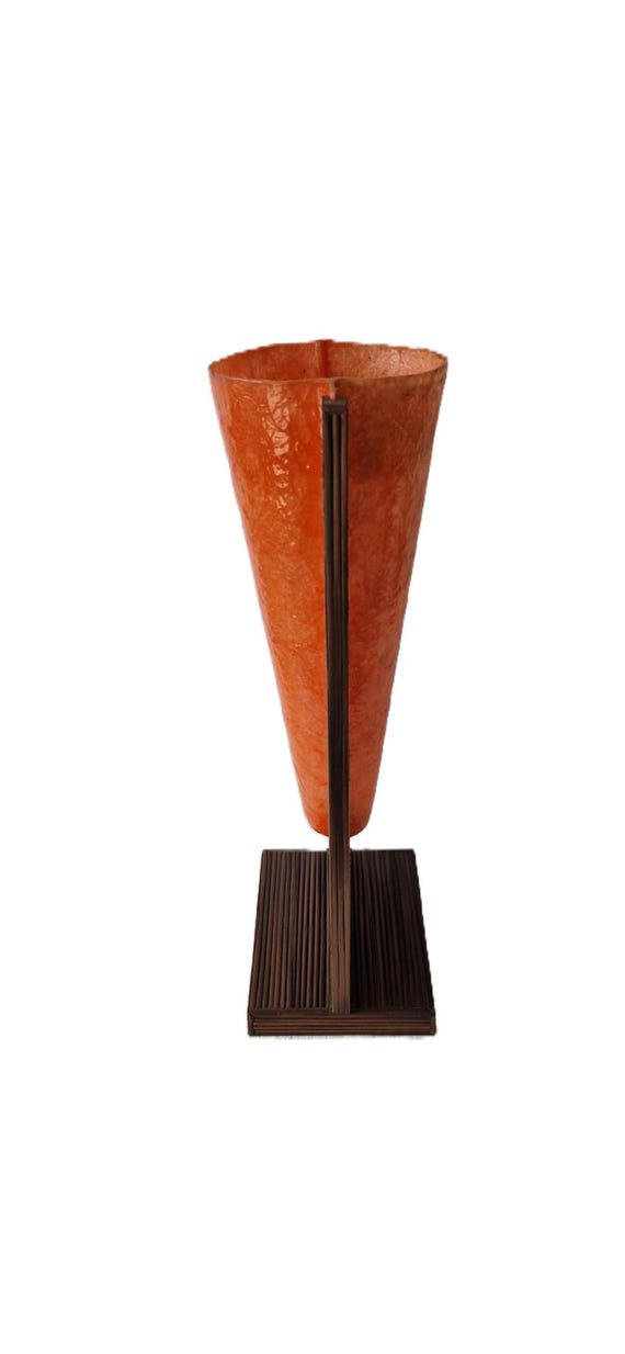 Design Vase Holz Bambus Optik und Einsatz Kunstharz orange 52 x 20 x 15cm -  Etsy.de
