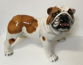 Exclusive decorative statue English bulldog 60 cm ceramic handmade Italy