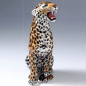 Exclusive decorative statue Jaguar 86 cm ceramic handmade Italy image 3