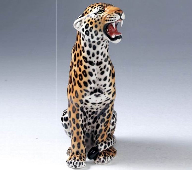 Exclusive decorative statue Jaguar 86 cm ceramic handmade Italy image 3