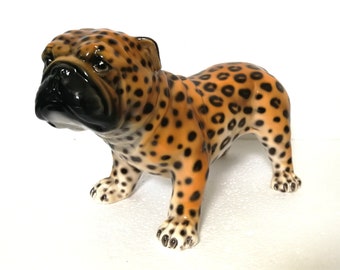 Exklusive Dekostatue englische Bulldogge 40cm Keramik handmade Italien