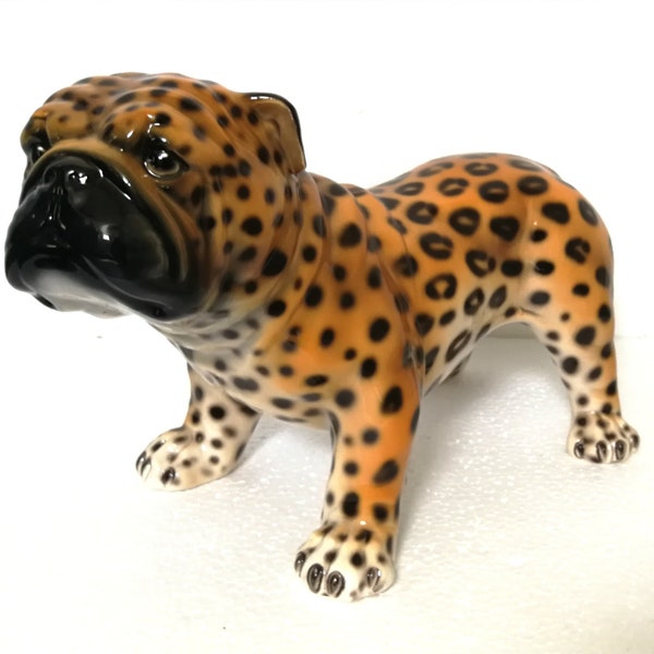 Exclusive decorative statue English bulldog 40 cm ceramic handmade Italy