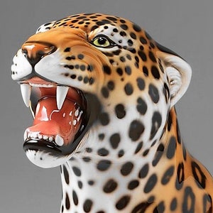Exclusive decorative statue Jaguar 86 cm ceramic handmade Italy image 5