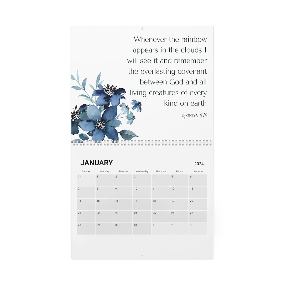 Christian 2024 Wall Calendar, Motivational Wall Calendar, Positive 2024