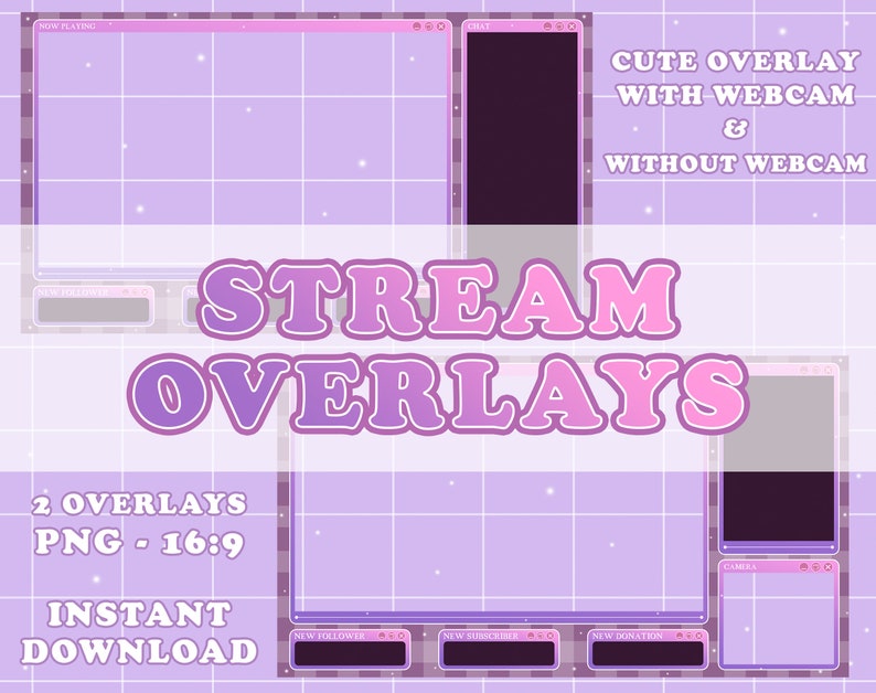 Animated Package Stream Overlay, Twitch Overlay. Space Girl Twitch ...