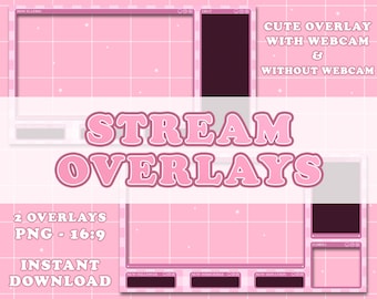 Twitch Aesthetic Overlays for stream. Cute overlay for stream. Twitch package overlays, panels. For stream on Twitch or Youtube.