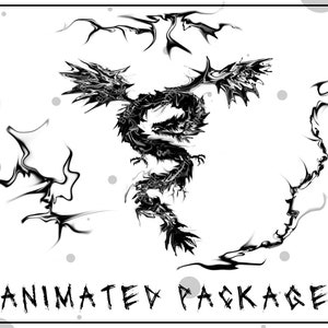 Pacote de transmissão animado, Dragon Twitch Overlay. Pacote de sobreposição Smoke Twitch. Sobreposição de reprodução do Twitch. Streamer Twitch Preto. Painéis Twitch, alertas