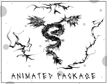Animated Stream Package, Dragon Twitch Overlay. Smoke Twitch Overlay Pack. Twitch Play Overlay. Black Twitch Streamer. Twitch panels, alerts