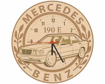 Old School Mercedes-Benz 190E Wall Clock / Digital file / not a physical product, only digital