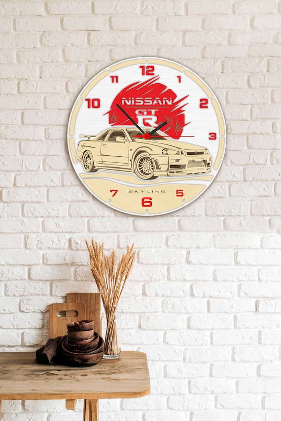 Nissan Skyline R34 GT-R Wall Clock / Digital File / Not a Physical
