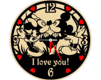 Mickey Mouse Wall Clock for Valentine Day  / Digital file / not a physical product, only digital