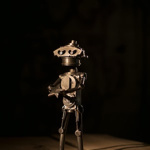 Funny robot with star 14" steampunk scrapmetal welded modern sculpture upcycled metal art unique gift for males and females