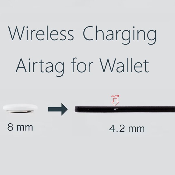 Wallet Airtag super slim thin 4,2mm - Wireless Charing - with precision finding - credit card format - Portemonnaie Geldbeutel Tracking