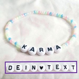 Pulsera Texto Colores Arcoiris Perlas Pastel Joyas Personalizable Letras Iniciales Nombre Regalo Mujer Novia Madre Abuela Comunión