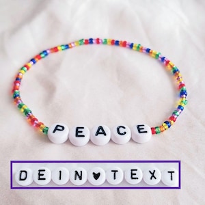 Pulsera colores arcoiris cuentas coloridas joyas personalizable letras iniciales nombre regalo mujer novia madre abuela comunion refrán