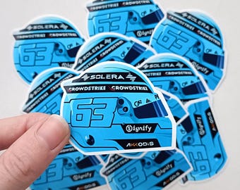 George Russell Sticker, Mercedes F1 team Merch, Motorsport Gift, Racing fan, Formula 1 Stationery, GR63, Formula One, 2026 Helmet