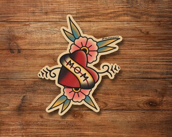 Mom Heart Traditional Tattoo Sticker