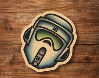 Forrest Moon Trooper Traditional Tattoo Sticker