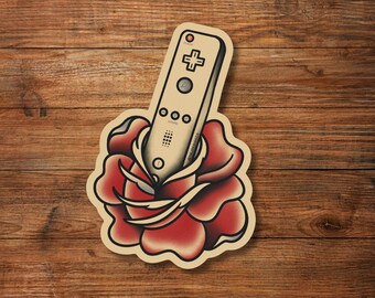 Gaming Remote Sticker Tattoo Flash
