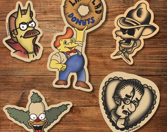 Cartoon Sitcom Traditional Tattoo Sticker Pack
