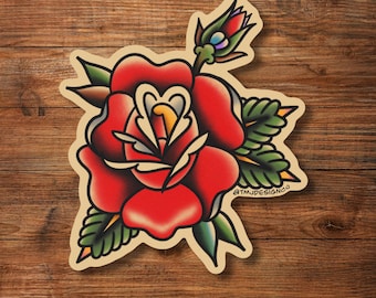 Traditional Rose Tattoo Sticker