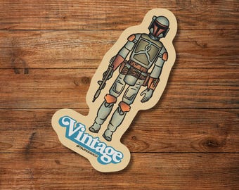 Vintage Action Figure Bounty Hunter Sticker