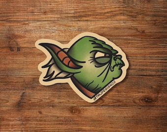 Old Master Space Wizard Traditional Tattoo Sticker