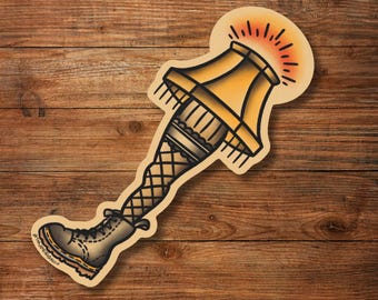 Leg and Boot Traditional Tattoo Sticker
