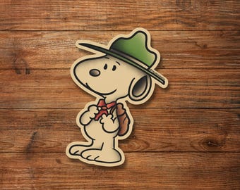 Cartoon Dog Camper Tattoo Flash Sticker