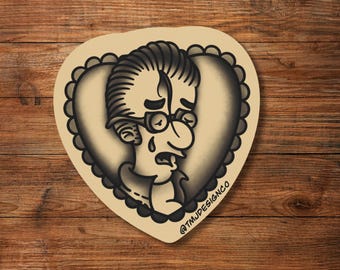 Cartoon Greaser Traditional Tattoo Sticker