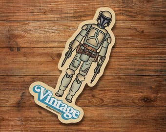 Vintage Action Figure Bounty Hunter Sticker