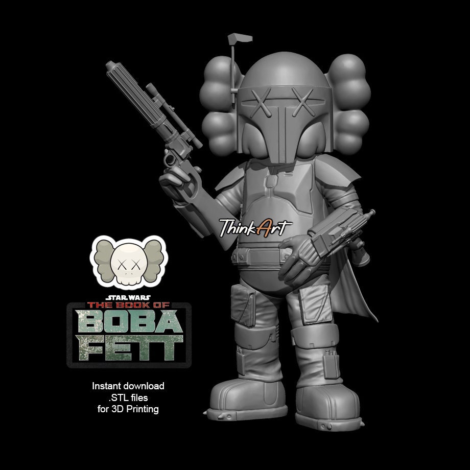 KAWS Star Wars Boba Fett - Instant Download STL File for 3D