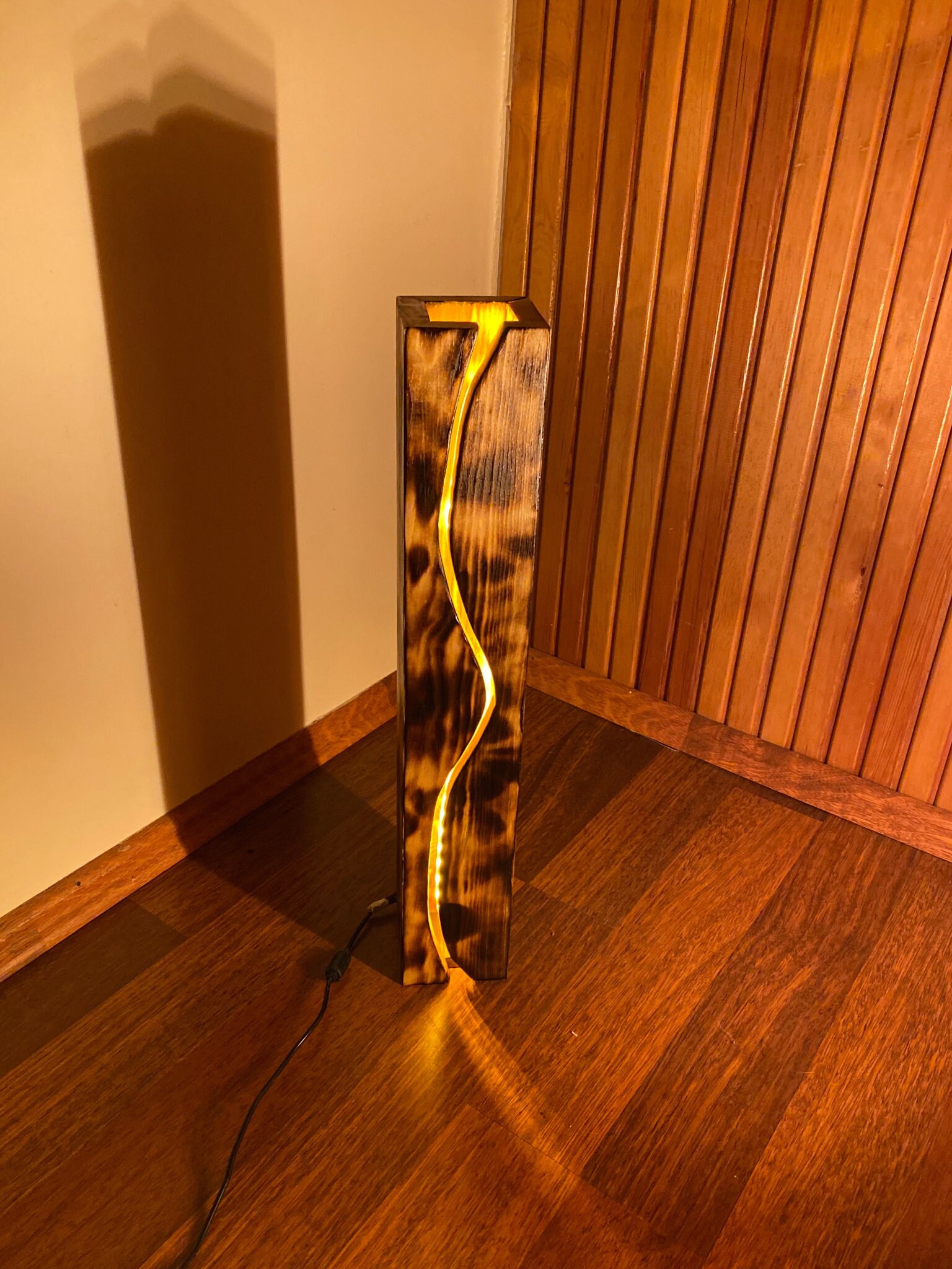 Vintage Wooden Floor Lamp, Modern Floor Lighting, Home Living ...