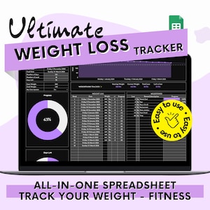 Weight Loss and Fitness Tracker | 8 Tabs | Google Sheets | Calorie Tracker | Meal Planner | Workout Planner | Habit Tracker | Weight Tracker