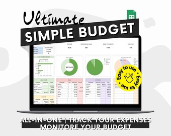 Seguimiento de gastos / Hoja de cálculo del planificador de presupuesto / Hoja de cálculo de presupuesto mensual para principiantes / Cheque de pago semanal / Seguimiento de deuda / Planificador financiero