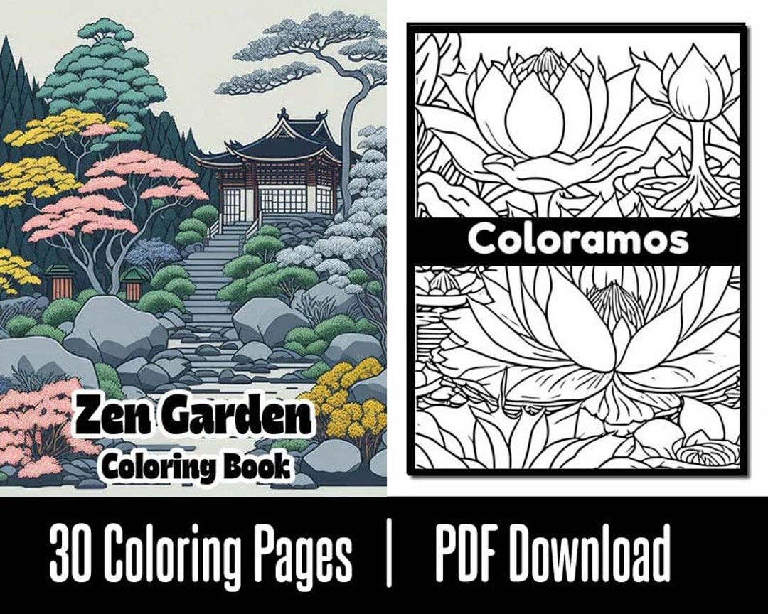 30 Zen Garden Coloring Book Adults Kids Instant Download - Etsy