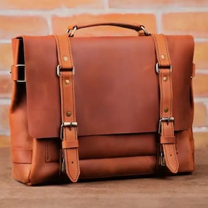 Sac messager en cuir véritable personnalisé pour hommes