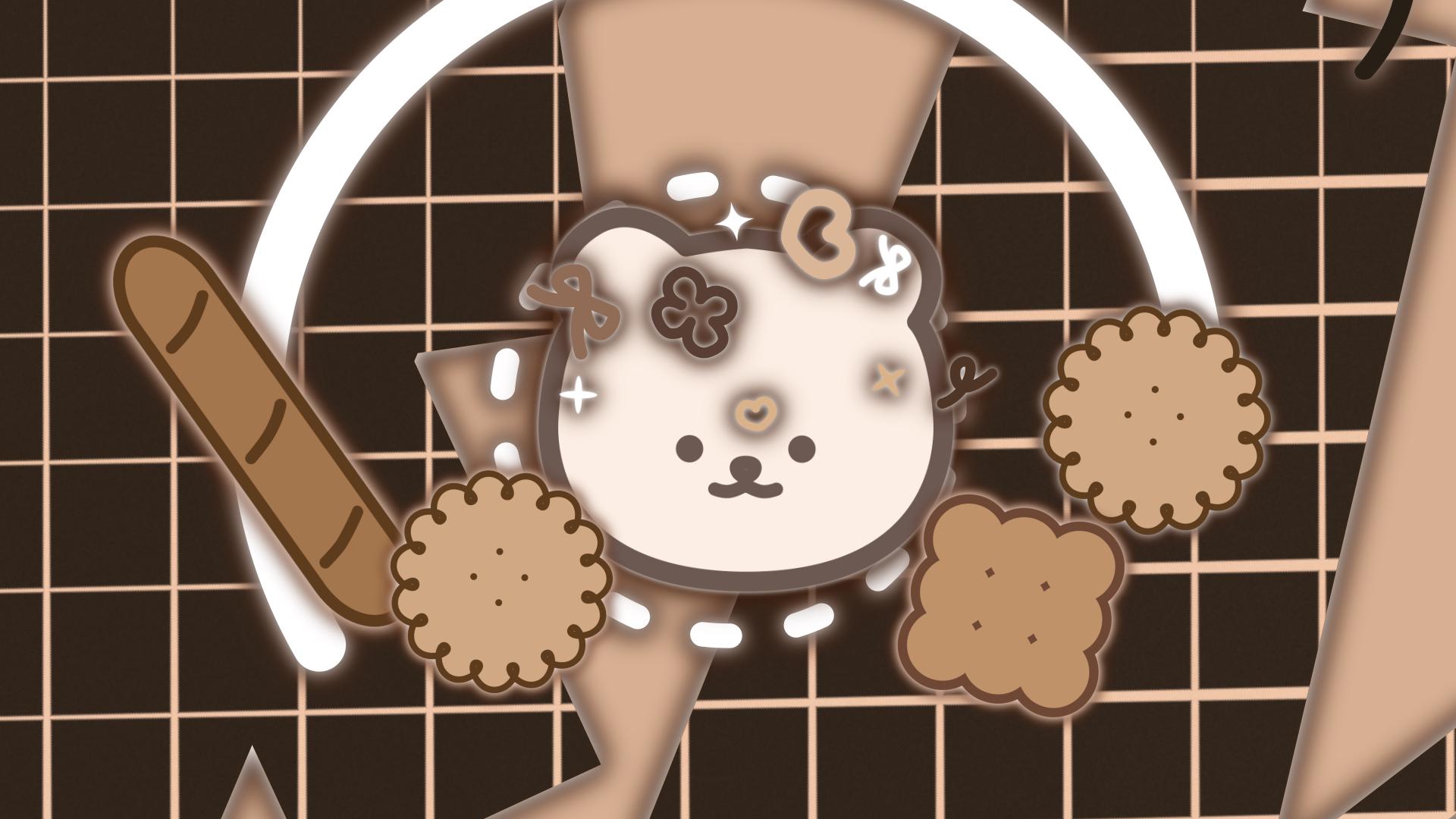 Bear Stinger Overgang Schattig Kawaii Bakkerij Koekjes Brood Toetje |  Twitch-stinger | Schattige unieke anime-cartoon geanimeerde OBS, image size:1920x1080
